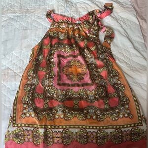 Cache Vibrant Pink and Orange Blouse